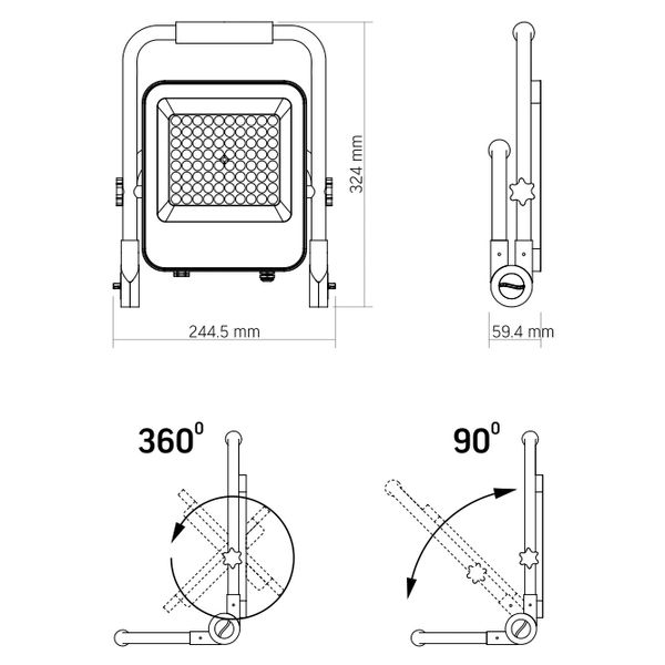 VIDEX PREMIUMVL-F2A-505 LED прожектор акумуляторний 50W 5000K 220V 30608 фото