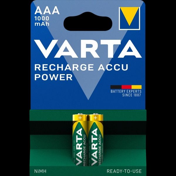 VARTA RECHARGEABLE ACCU AAA 1000mAh BLI 2 NI-MH (READY 2 USE) Аккумулятор 26989 фото