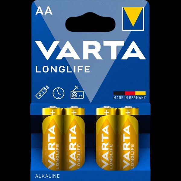 VARTA LONGLIFE AA BLI 4 ALKALINE Батарейка 26993 фото