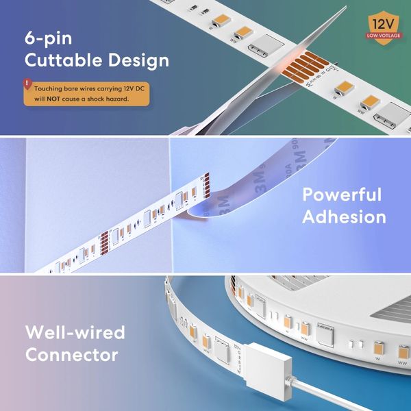 Meross MSL320PHK(EU)-5m-Light Розумна світлова LED стрічка Wi-Fi 30511 фото