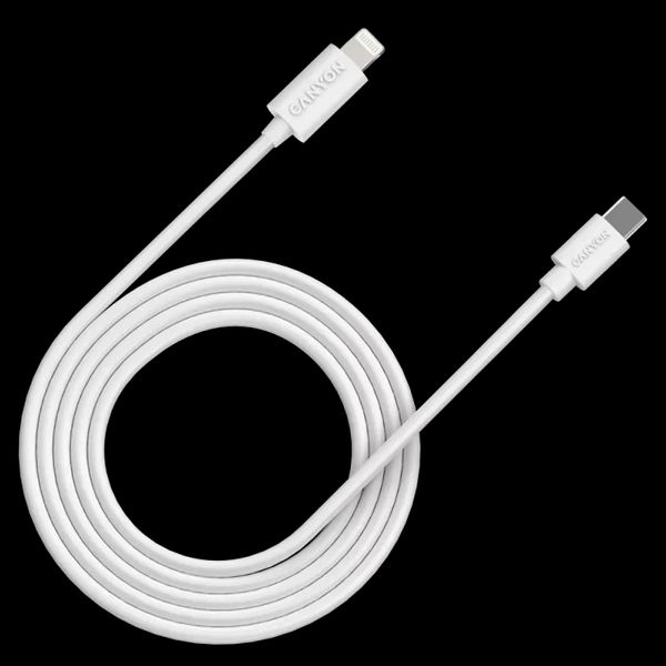 Canyon CFI12B white (Lightning - USB-C ) 2м 20Вт Кабель 28907 фото